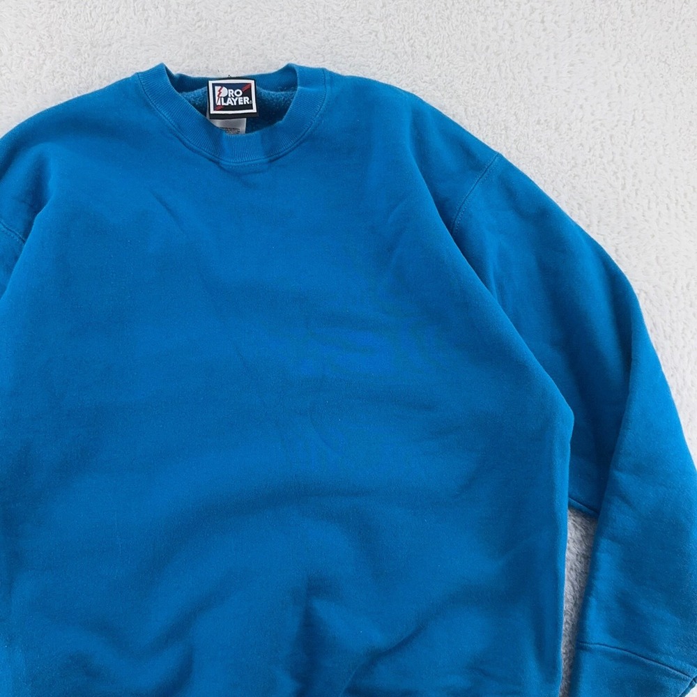 vintage 90s BLANK BLUE‎ PRO PLAYER CREWNECK SWEATSHIRT LARGE
